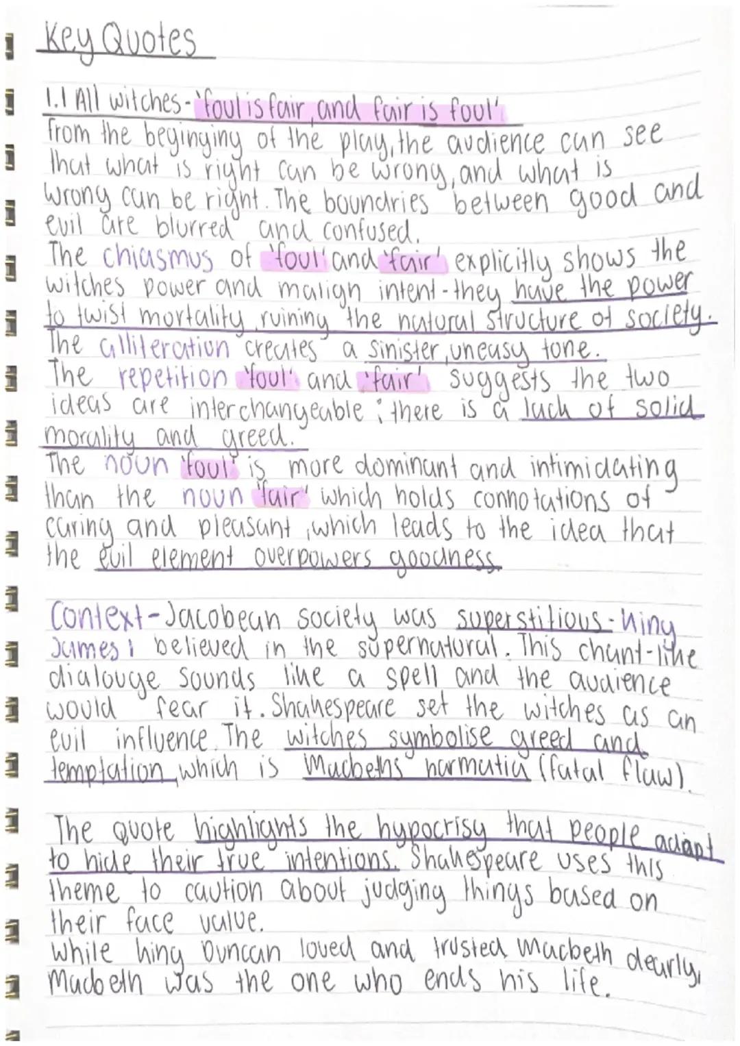 macbeth key qoute analysis 'foul is fair, and fair is foul’ 