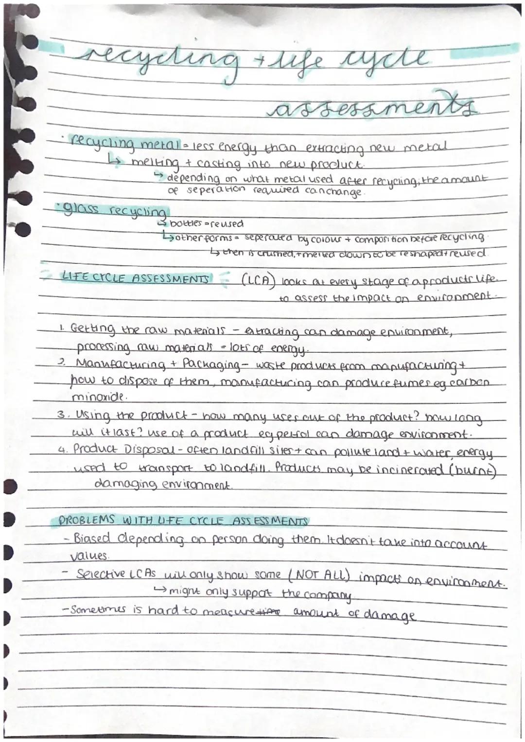 Your Ultimate AQA Chemistry Paper 2 Notes: Recycling, Life Cycle, and More!