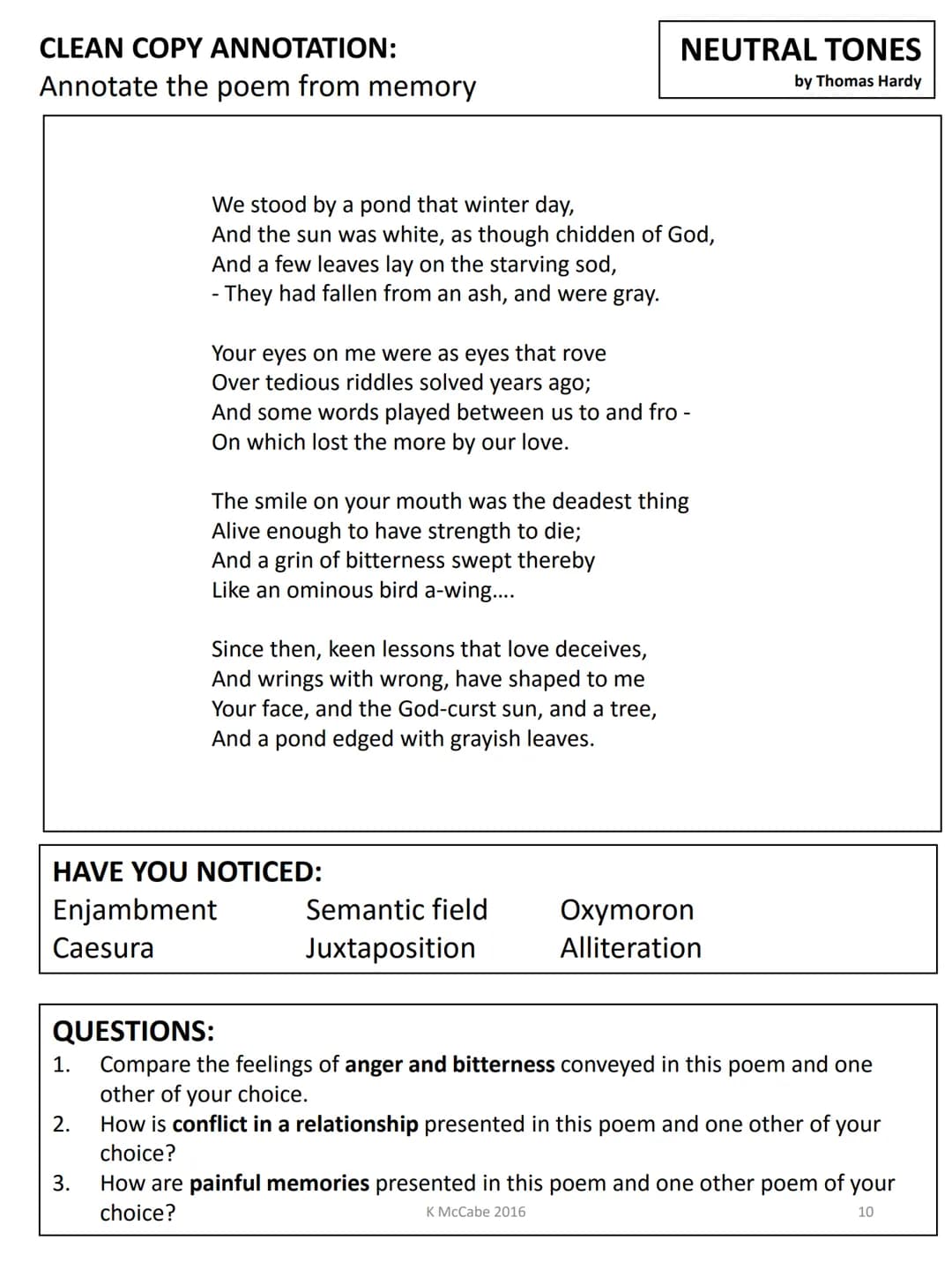 Love
Relationships
AQA POETRY ANTHOLOGY
LITERATURE PAPER 2
Y11
GUIDE BOOK How to use this guide:
This guide to the 15 poems in the AQA Antho