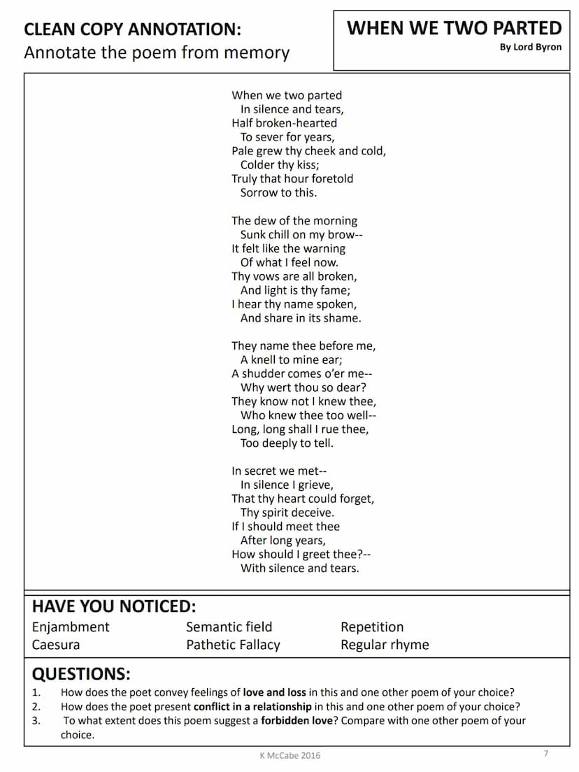 Love
Relationships
AQA POETRY ANTHOLOGY
LITERATURE PAPER 2
Y11
GUIDE BOOK How to use this guide:
This guide to the 15 poems in the AQA Antho