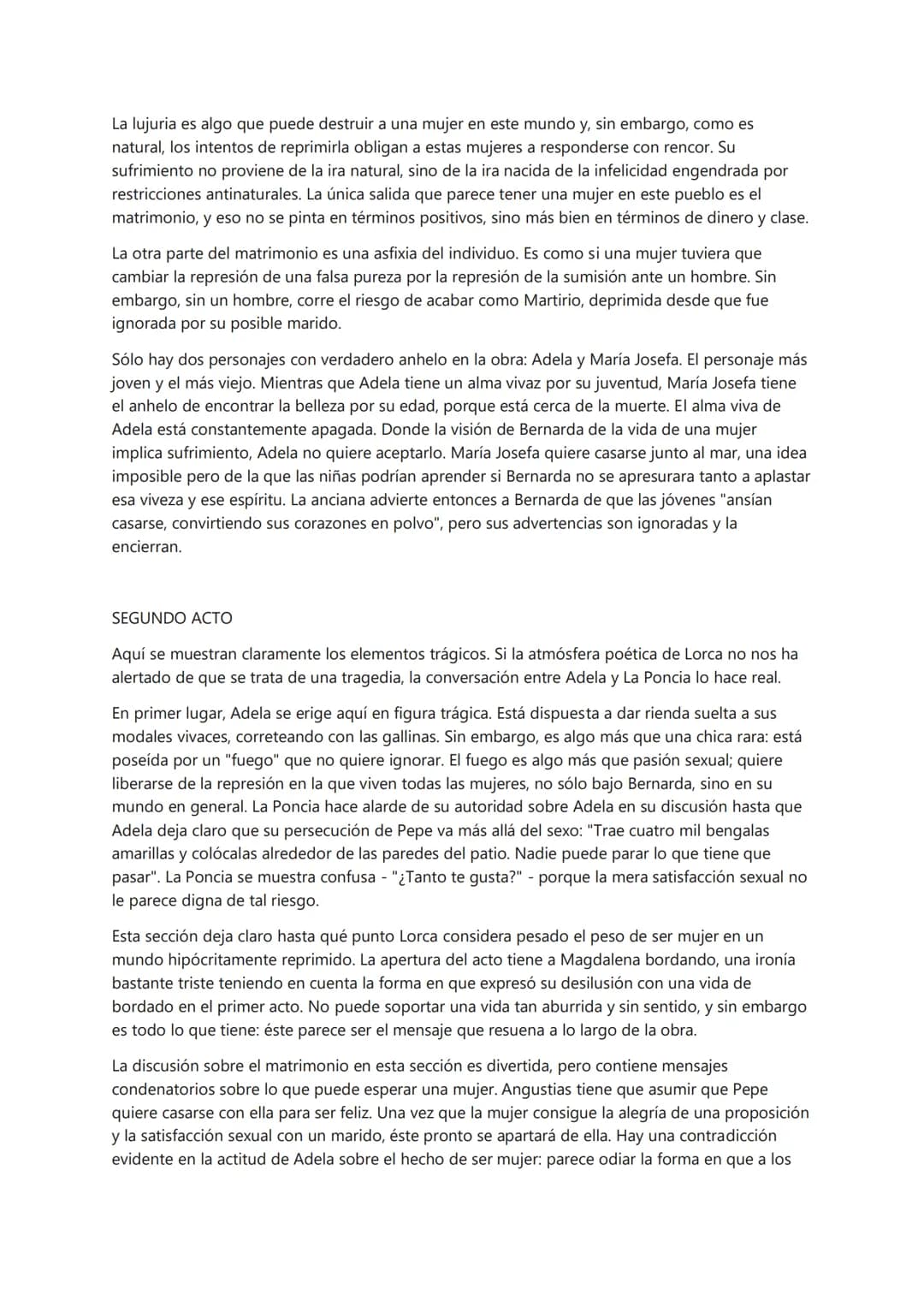PRIMER ACTO
Lorca era un poeta cuya vertiente lírica trabajaba contra la estructura dramática en sus obras, y
un dramaturgo cuya poesía busc