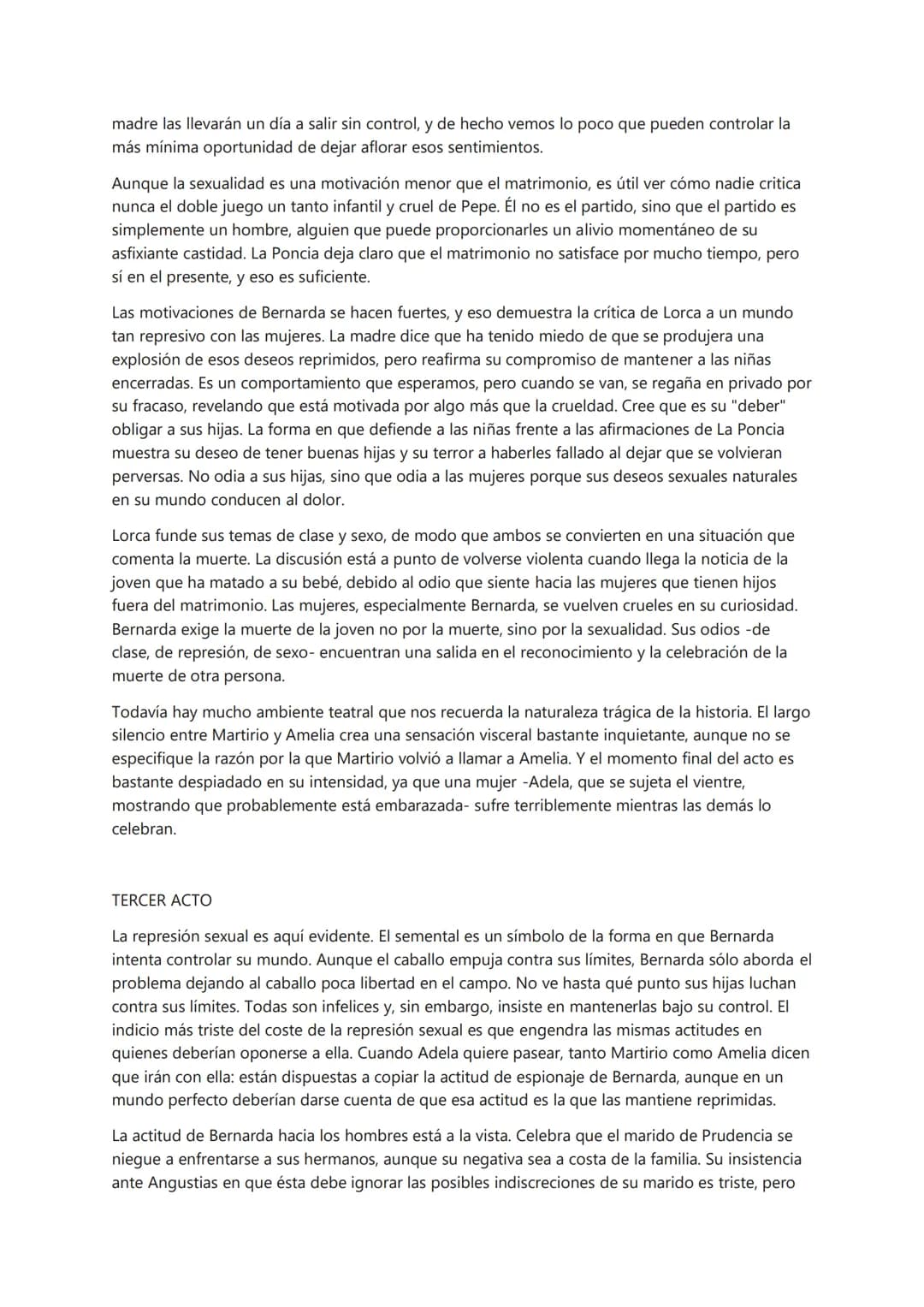 PRIMER ACTO
Lorca era un poeta cuya vertiente lírica trabajaba contra la estructura dramática en sus obras, y
un dramaturgo cuya poesía busc