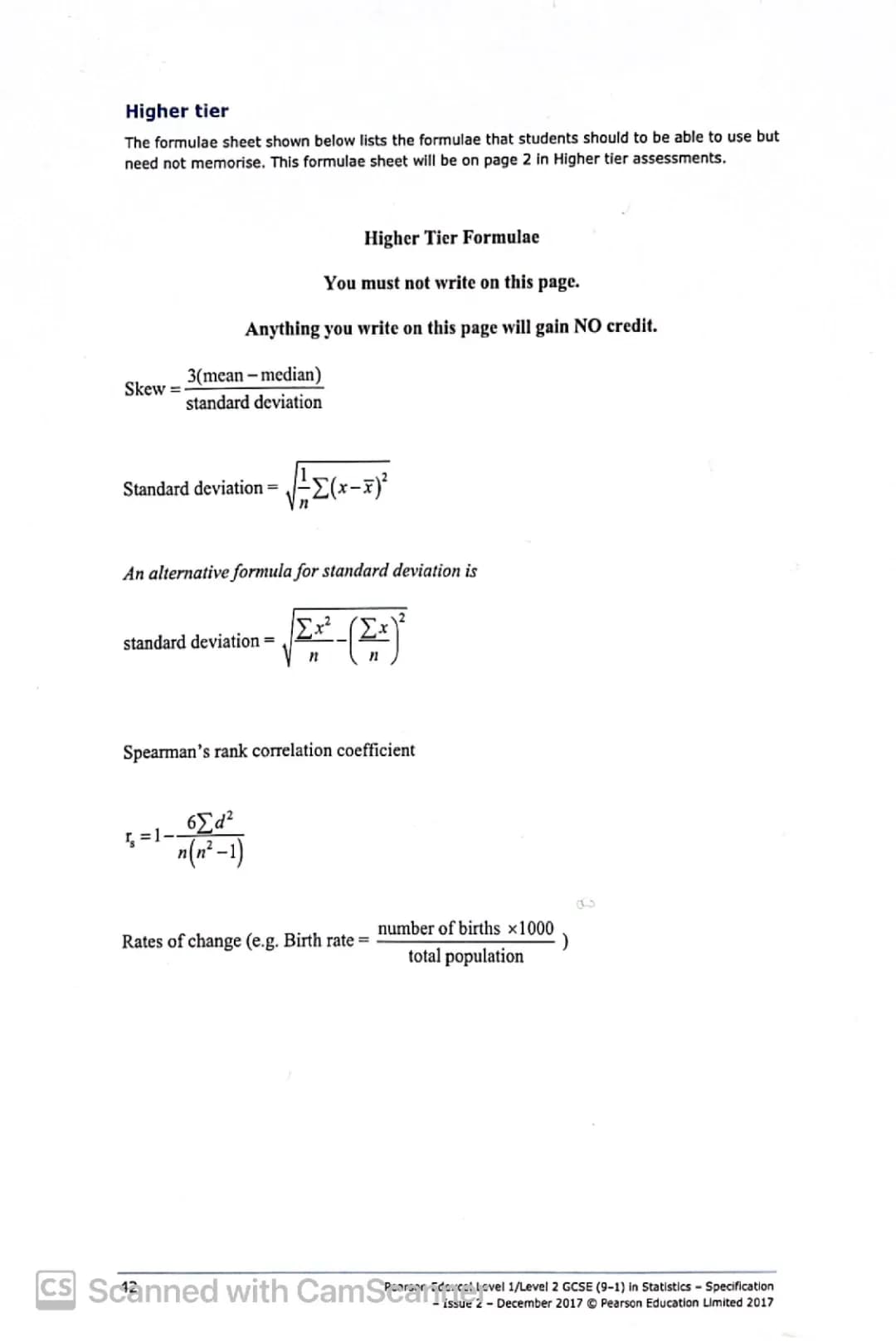 GCSE Statistics - Standard Deviation