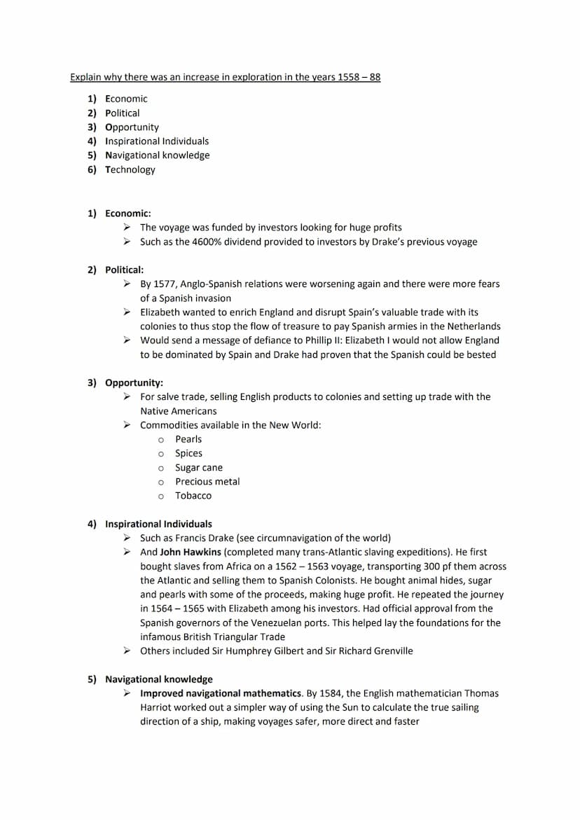 Elizabethan Society in the Age of Exploration
GCSE History Revision
Features of Drake's circumnavigation of the world
AIMS: Plunder Spanish 