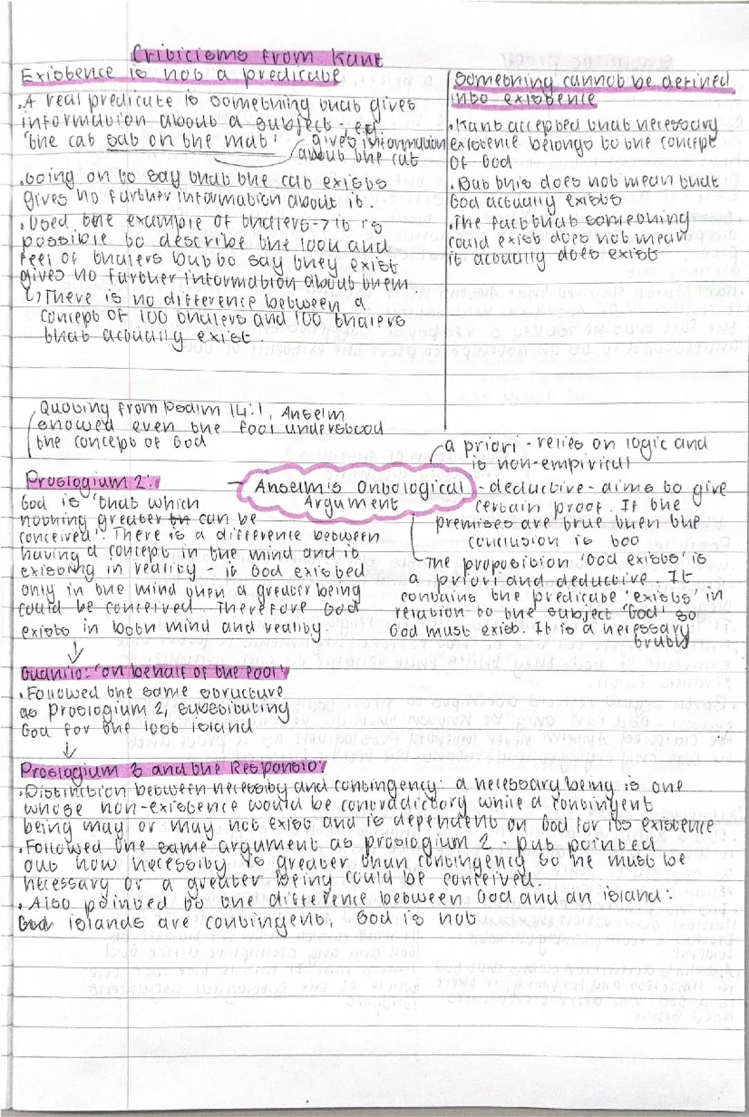 Anselm’s Ontological argument 