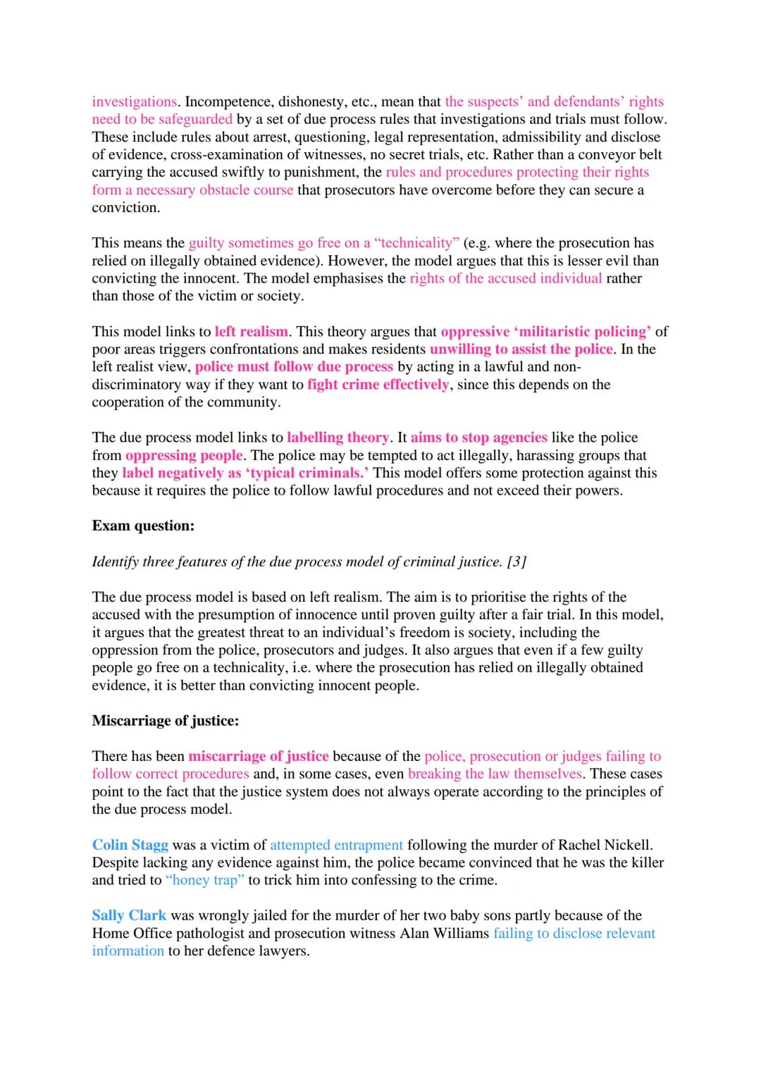 AC1.3 Describe Models of Criminal Justice
There are two models of the criminal justice: the Due Process Model and the Crime Control
Model.
C
