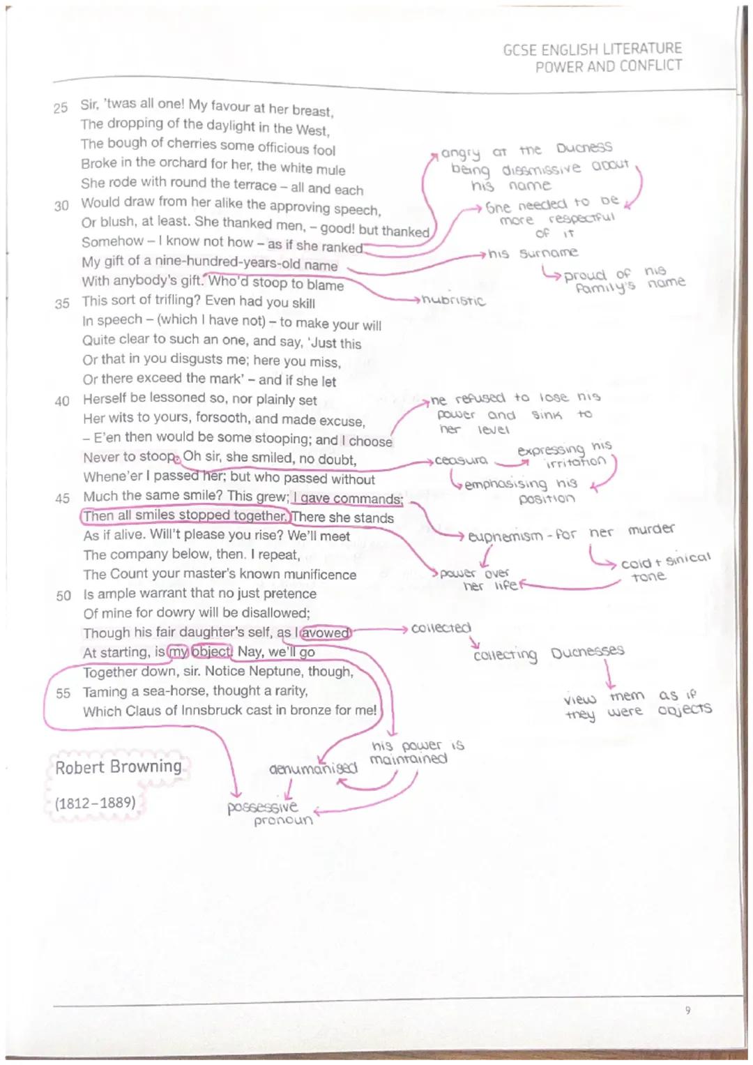 Caramatic monologue-tells a story)
My Last Duchess
Ferrara
1
5
denumanised-object
possessive pronoun
there have been
more before
ne feels ne