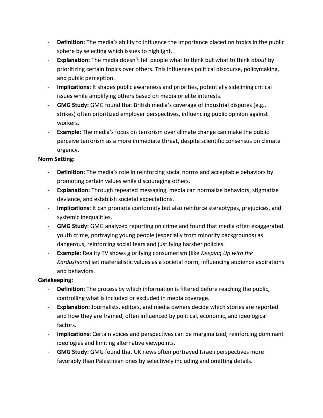Topic 3 - Social Construction of the News:

Profit:
- Advertisers play a crucial role in commercial TV and the press by funding content
thro