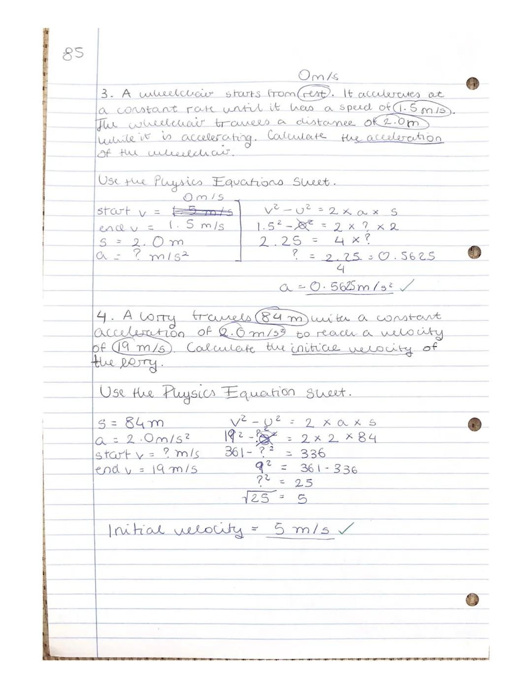77

Acceleration
*   Acceleration is the change in velocity.
*   It is a vector quantity.

Equation:

acceleration = $\frac{change \ in \ ve