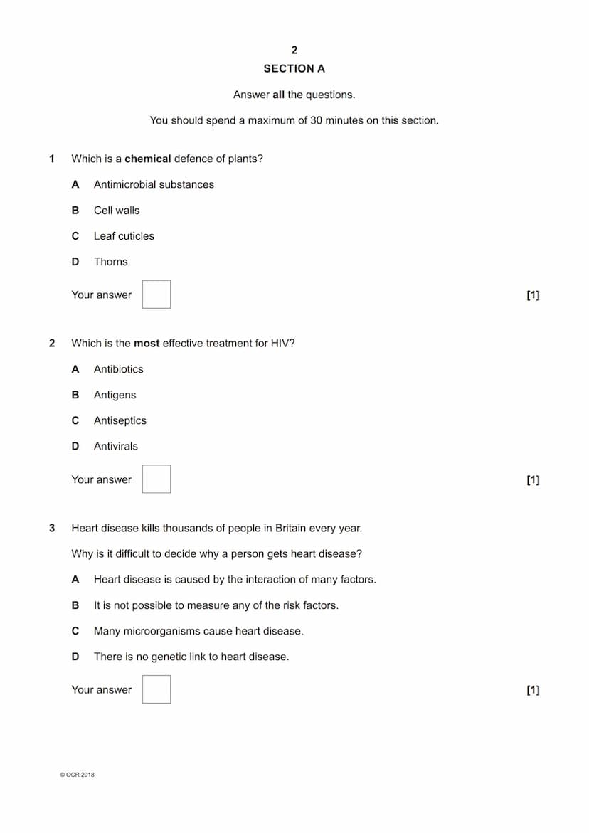 *7023821578 *
OCR
Oxford Cambridge and RSA
H
GCSE (9-1) Biology A (Gateway Science)
J247/04 Paper 4, B4-B6 and B7 (Higher Tier)
Monday 11 Ju