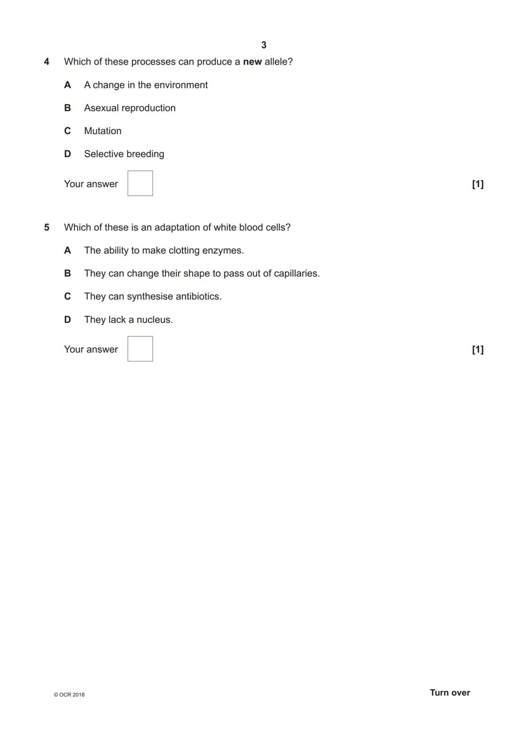 *7023821578 *
OCR
Oxford Cambridge and RSA
H
GCSE (9-1) Biology A (Gateway Science)
J247/04 Paper 4, B4-B6 and B7 (Higher Tier)
Monday 11 Ju