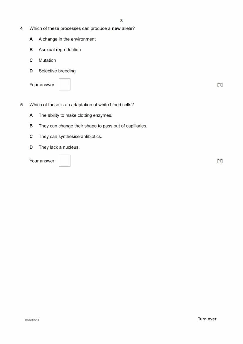 *7023821578 *
OCR
Oxford Cambridge and RSA
H
GCSE (9-1) Biology A (Gateway Science)
J247/04 Paper 4, B4-B6 and B7 (Higher Tier)
Monday 11 Ju