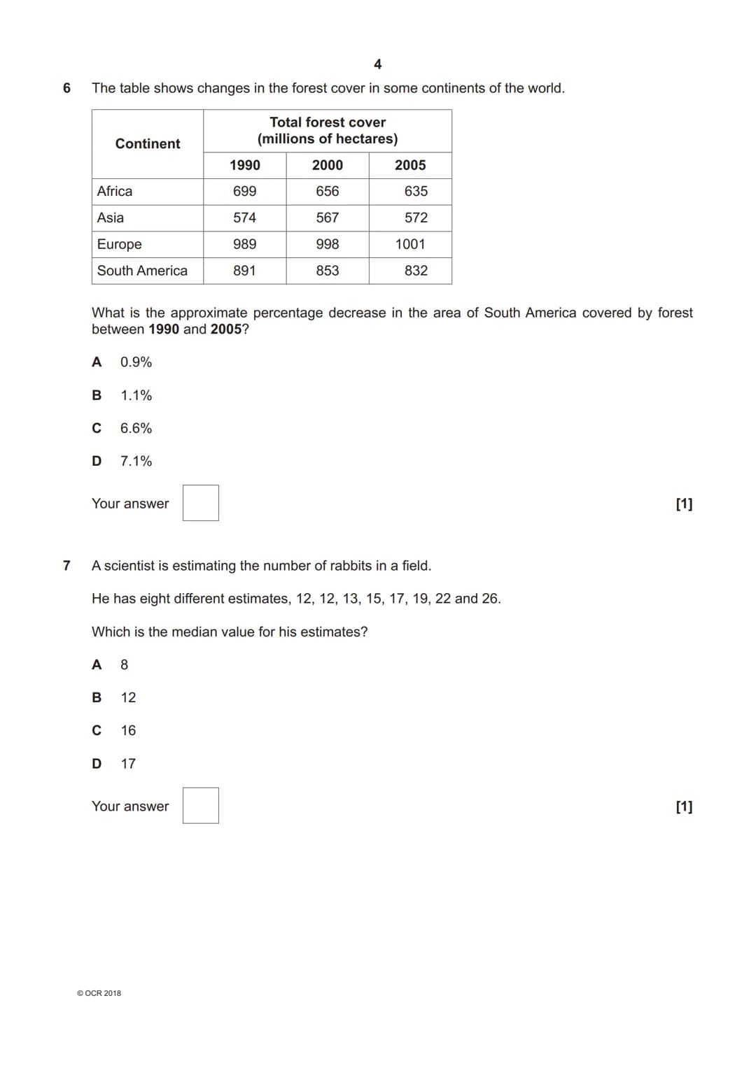 *7023821578 *
OCR
Oxford Cambridge and RSA
H
GCSE (9-1) Biology A (Gateway Science)
J247/04 Paper 4, B4-B6 and B7 (Higher Tier)
Monday 11 Ju