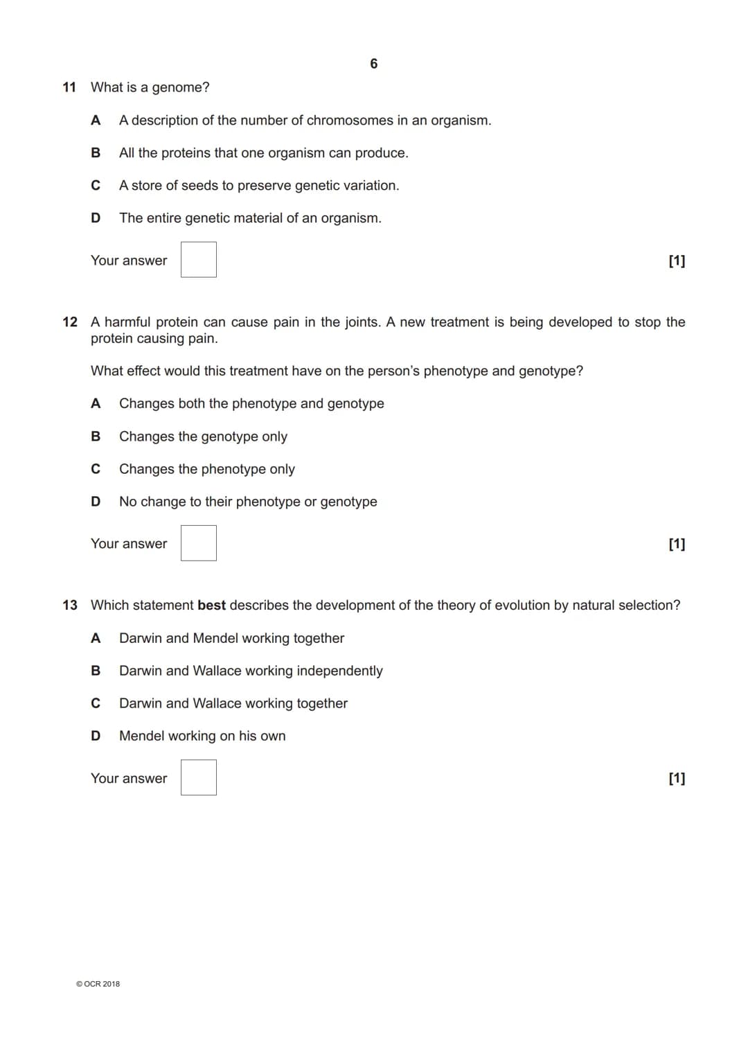 *7023821578 *
OCR
Oxford Cambridge and RSA
H
GCSE (9-1) Biology A (Gateway Science)
J247/04 Paper 4, B4-B6 and B7 (Higher Tier)
Monday 11 Ju