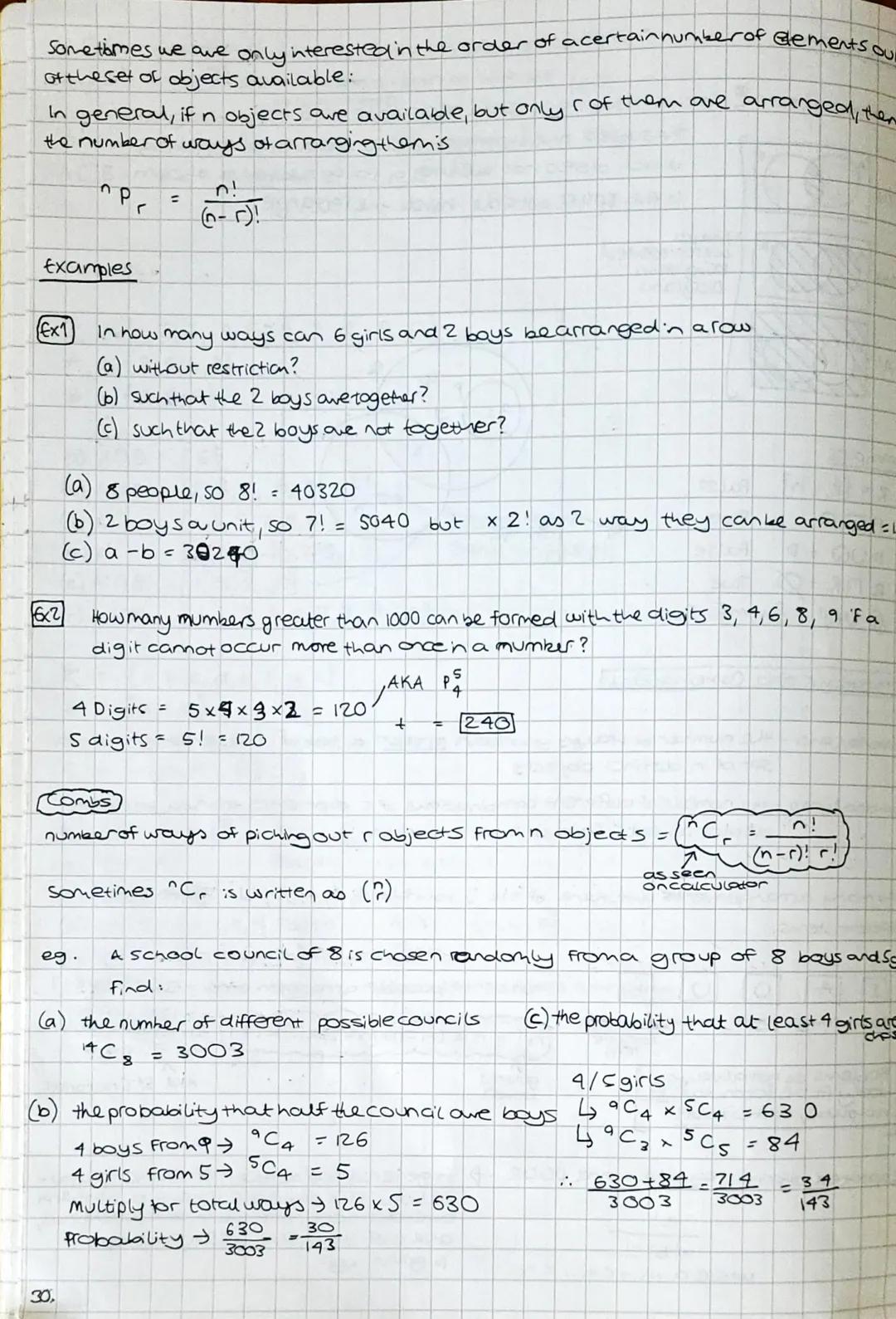 Permutations and combinations

permutations - the number of ways you can order a set of elements from a
set of n distinct objects

combinati