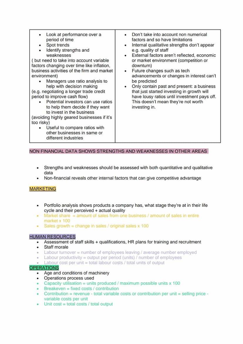 Business section 8 (unit 7) - Internal analysis
Balance Sheets
●
Lists of assets and liabilities
●
What might a balance sheet look like? (si