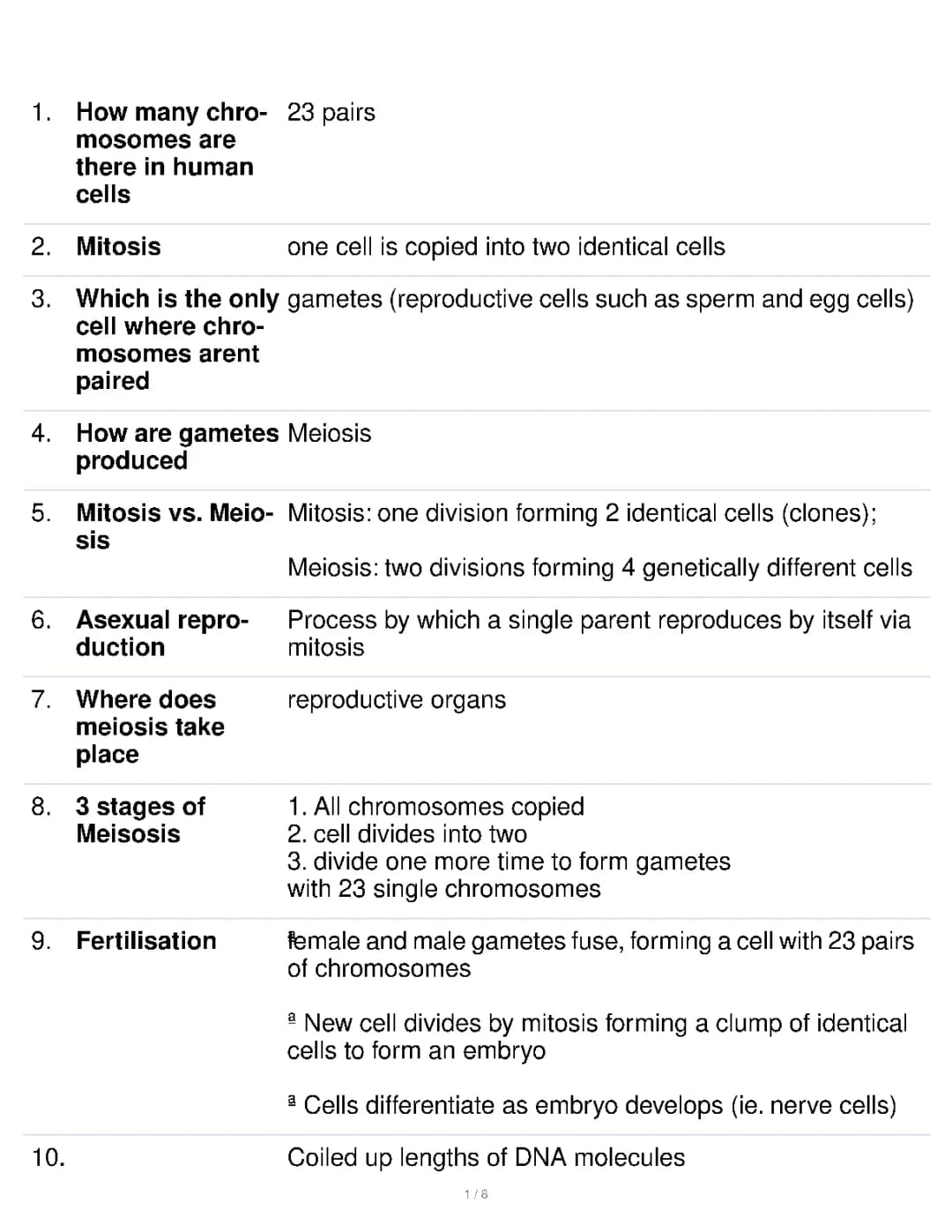 DNA and Reproduction