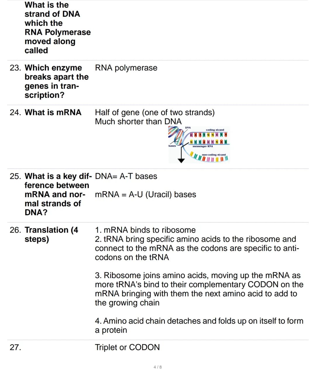 1. How many chro- 23 pairs
mosomes are
there in human
cells
2.
Mitosis
one cell is copied into two identical cells
3. Which is the only game