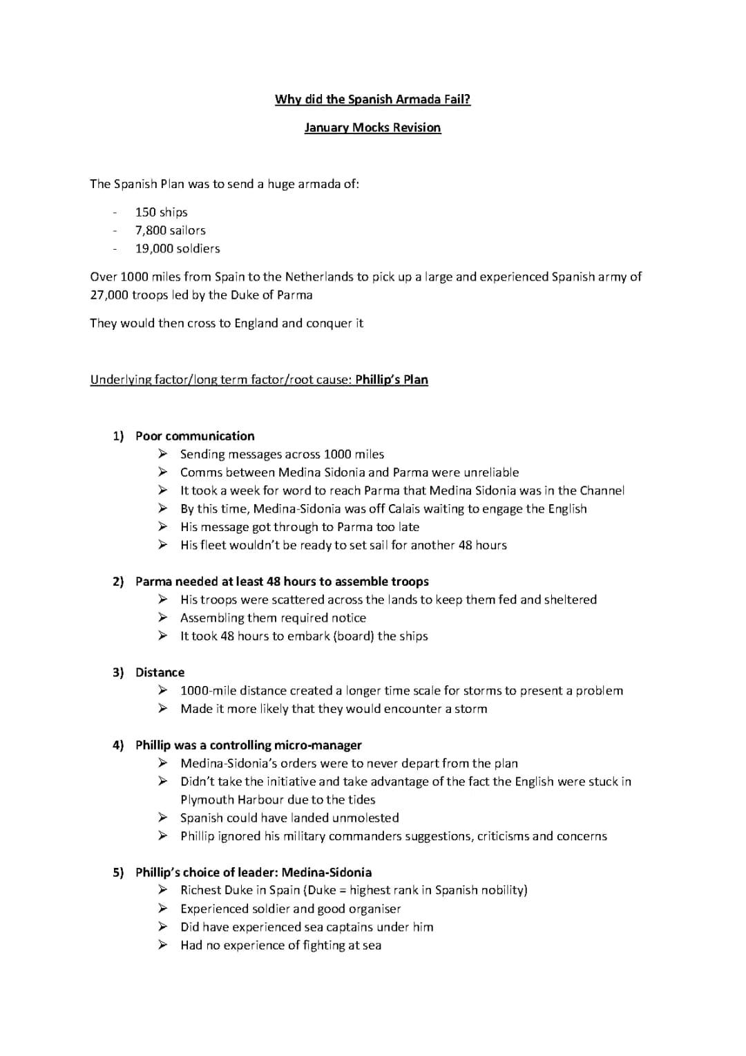 Top 5 Reasons Why the Spanish Armada Failed - For Edexcel GCSE & BBC Bitesize