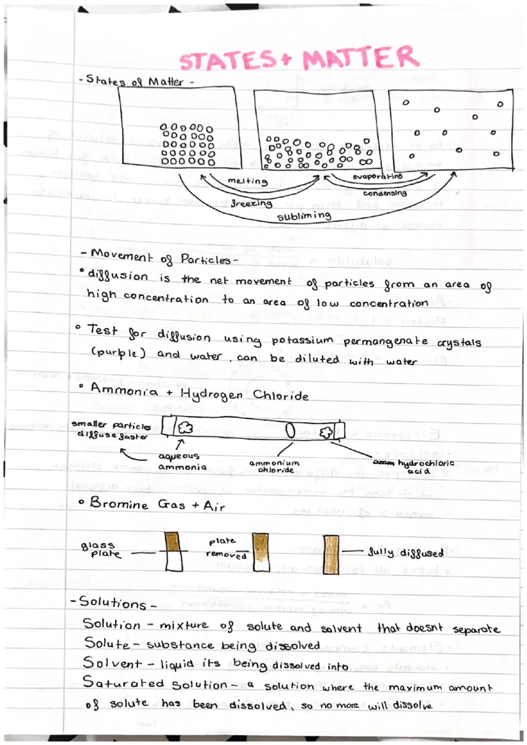 1
- States of Matter
O
smaller particles
diffuse faster
STATES+ MATTER
0000
• Movement of Particles -
•diffusion is the net movement
to an
h