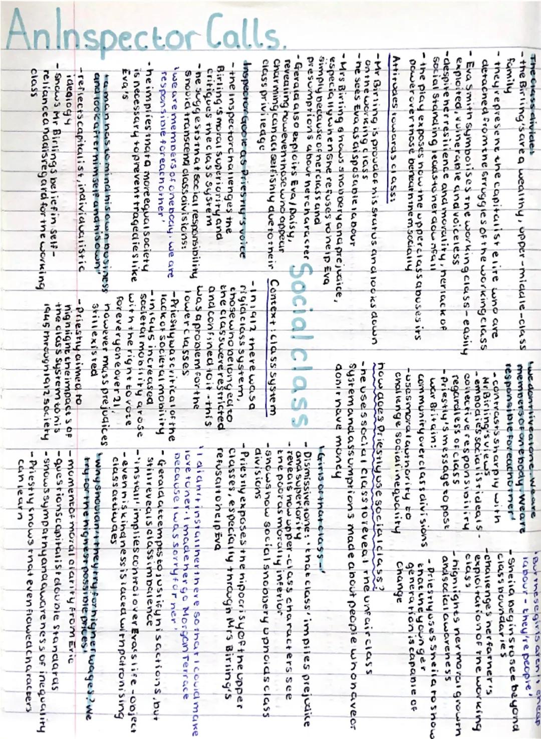 AnInspector Calls.
The Class clivicles
- the Birling'sarea wealthy, upper-middle-class
family
- they represent the capitaliste lire who are
