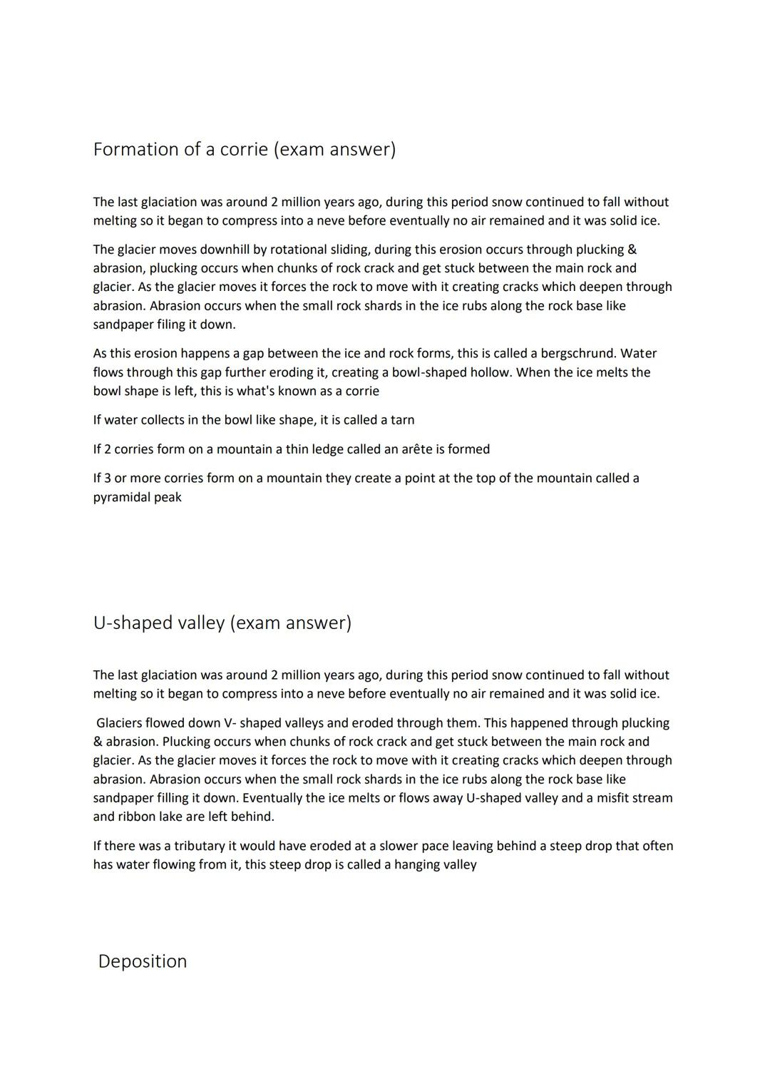 Glaciation - Overview
Glaciation
O
O
O
O
Erosion
O
Freeze thaw, weathering or frost shattering
O Water becomes trapped in the gaps of rock
O