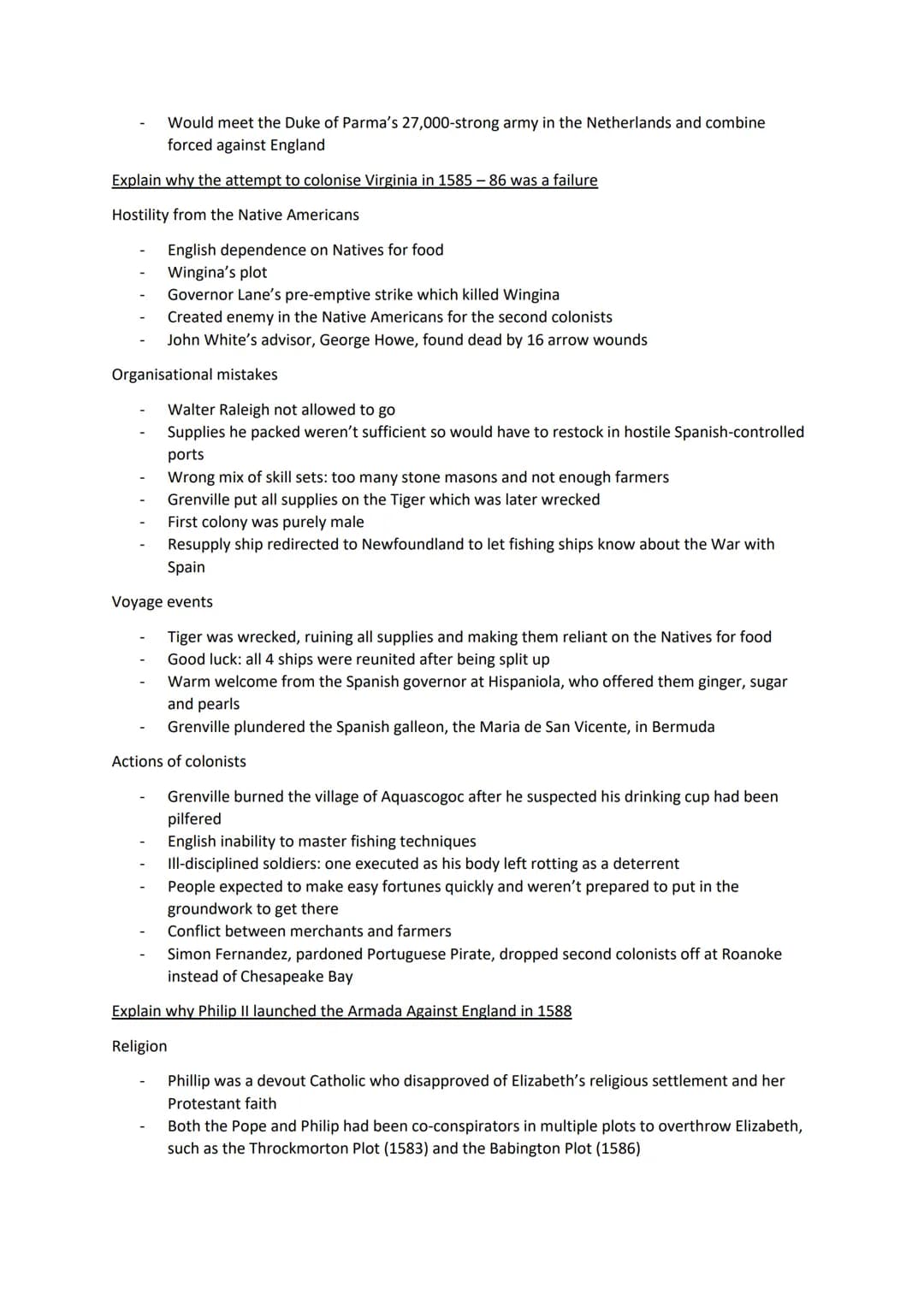 Elizabethan Practice Questions
4 mark questions
Describe two features of the Elizabethan Religious Settlement
Clergy were made to swear the 