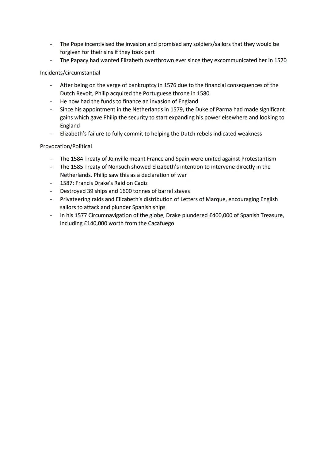 Elizabethan Practice Questions
4 mark questions
Describe two features of the Elizabethan Religious Settlement
Clergy were made to swear the 