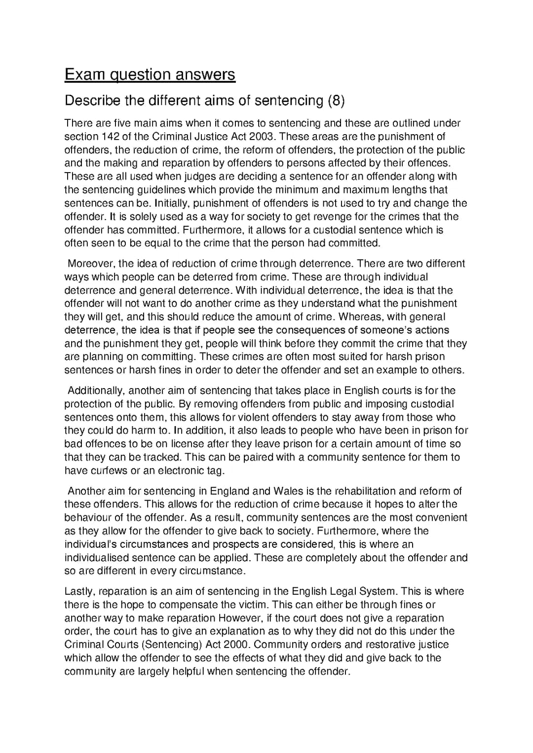 Aims and Types of Sentencing in Criminal Law: Understanding UK Guidelines