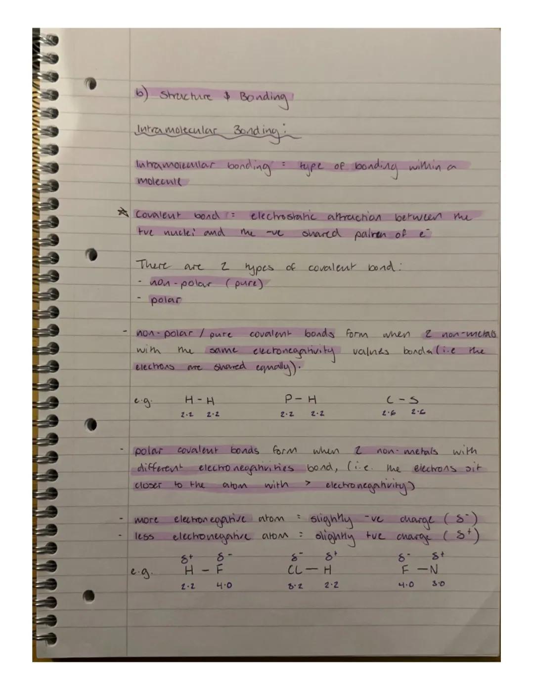Higher Chemistry- Structure and Bonding 
