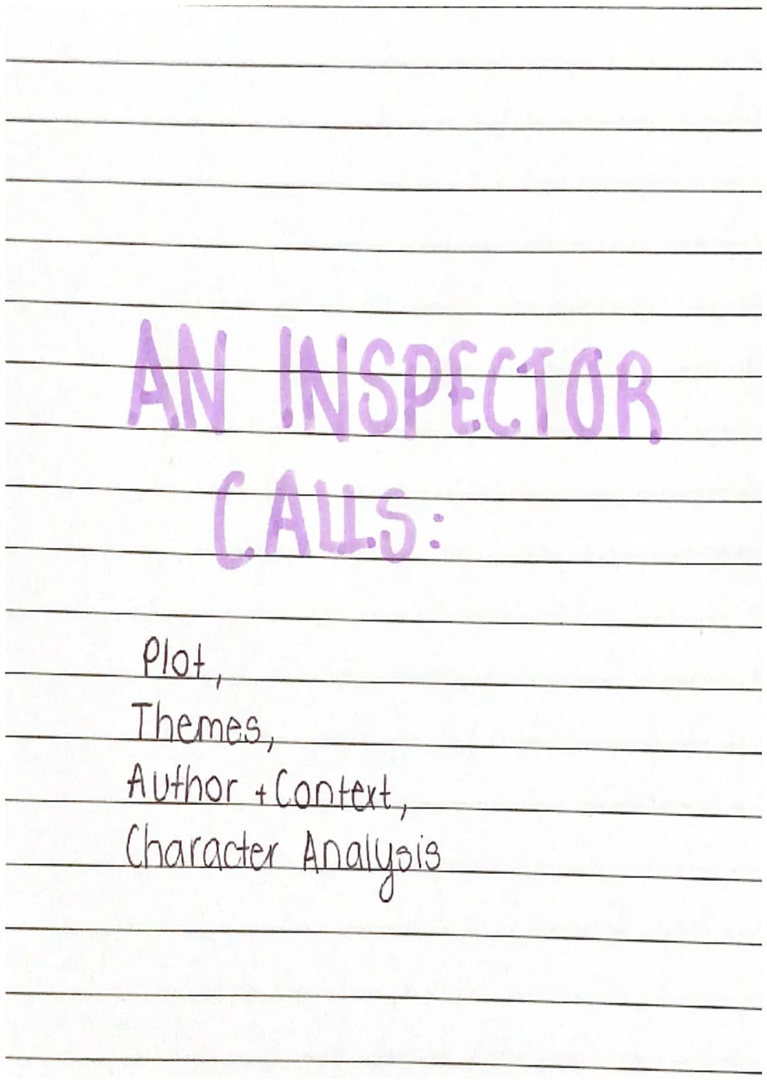 AN INSPECTOR
CAUS
Plot,
Themes,
Author + Context,
Character Analysis PLOT
ACT 1-
→ The Birlings are celebrating Sheila and Geralds engagemen
