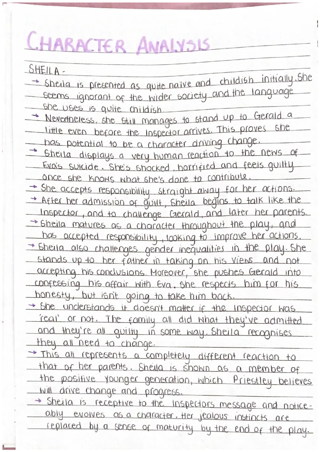 AN INSPECTOR
CAUS
Plot,
Themes,
Author + Context,
Character Analysis PLOT
ACT 1-
→ The Birlings are celebrating Sheila and Geralds engagemen