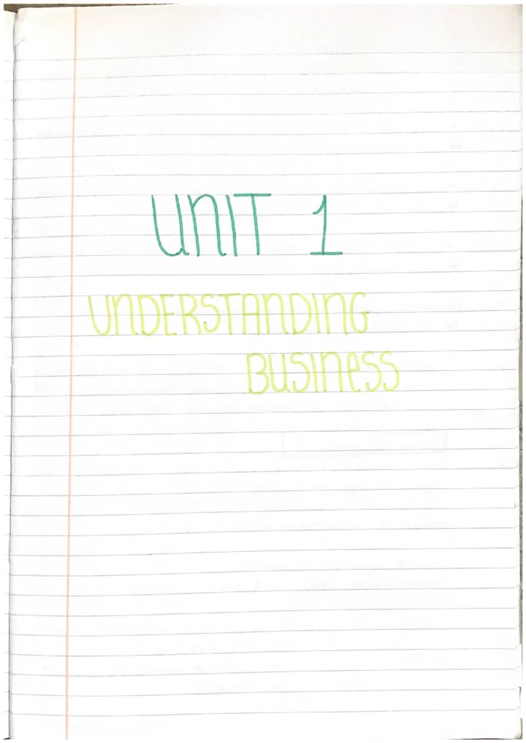 UNIT 1
UNDERSTANDING
Business needs
°
A successful business will provide a good or service
to meet consumer needs or wants
essential items t