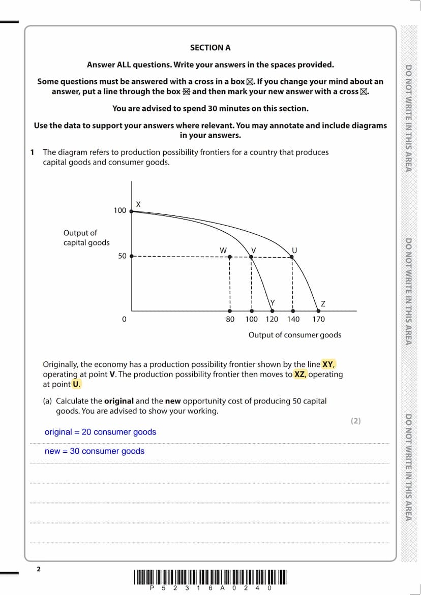 Write your name here
Surname
Centre Number
Pearson Edexcel
Level 3 GCE
Economics A
Tuesday 5 June 2018 - Afternoon
Time: 2 hours
P52316A
©20