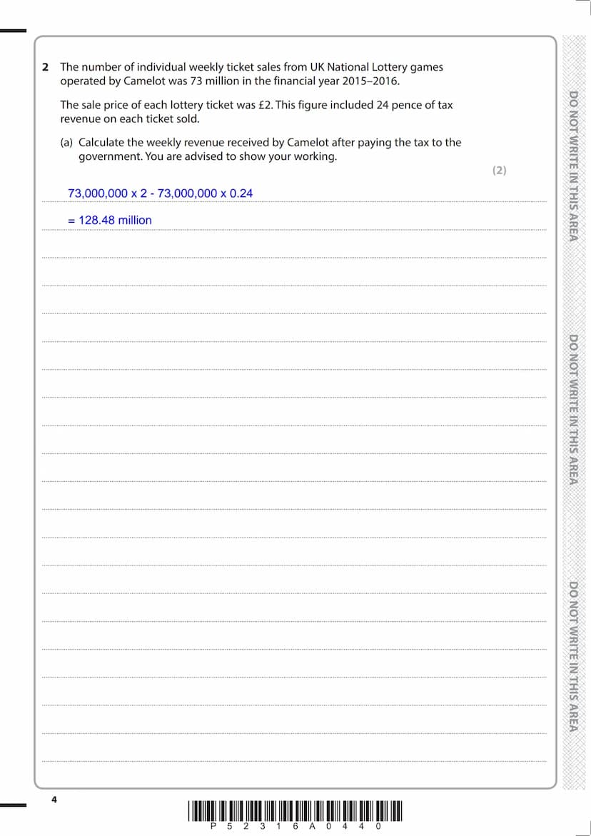 Write your name here
Surname
Centre Number
Pearson Edexcel
Level 3 GCE
Economics A
Tuesday 5 June 2018 - Afternoon
Time: 2 hours
P52316A
©20