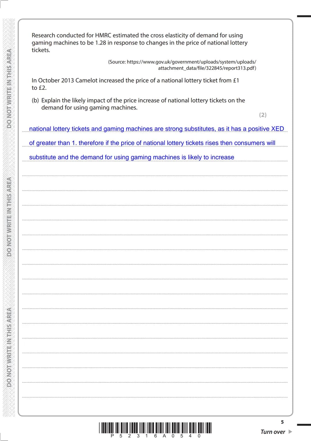 Write your name here
Surname
Centre Number
Pearson Edexcel
Level 3 GCE
Economics A
Tuesday 5 June 2018 - Afternoon
Time: 2 hours
P52316A
©20