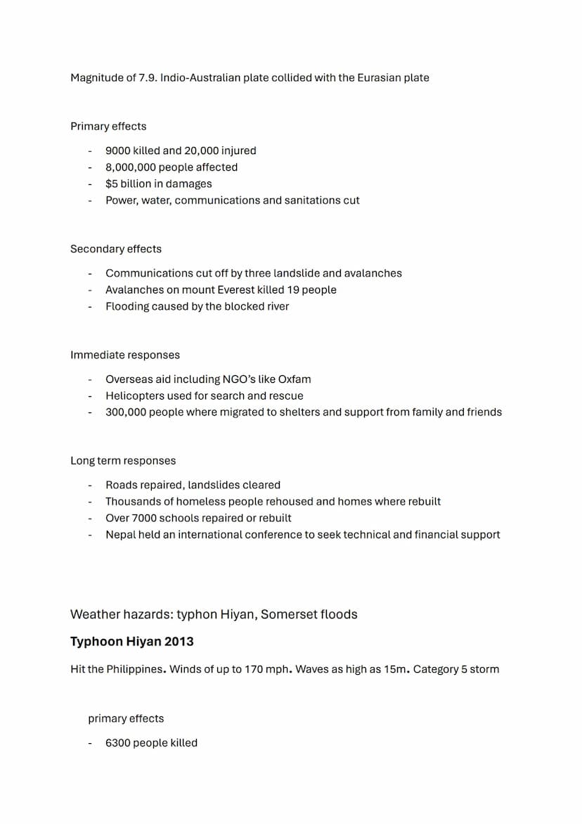 case studies - paper 1
natural hazards: Chile and Nepal
Chile 2010 earthquake
magnitude of 8.8. The Nazra plate subducted beneath the south 