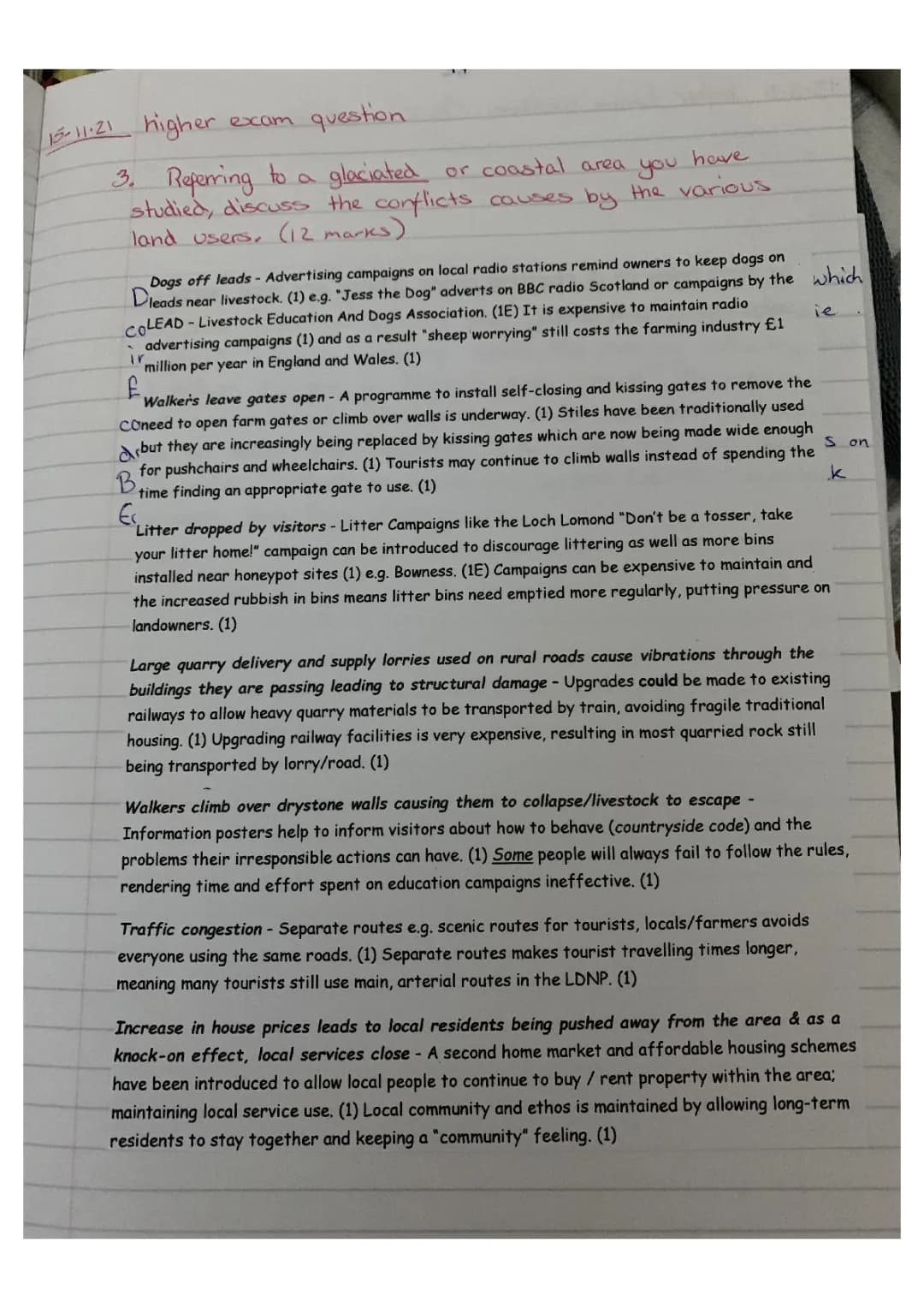 Higher Geography Model Answer