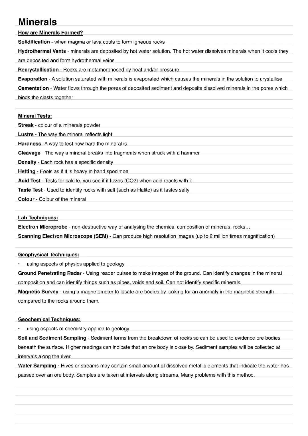 Complete WJEC Geology Course Summary and Past Papers for GCSE and A Level