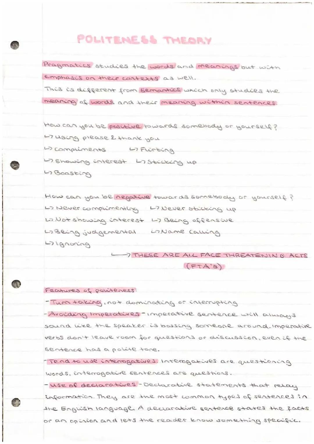 politeness theory english langauge