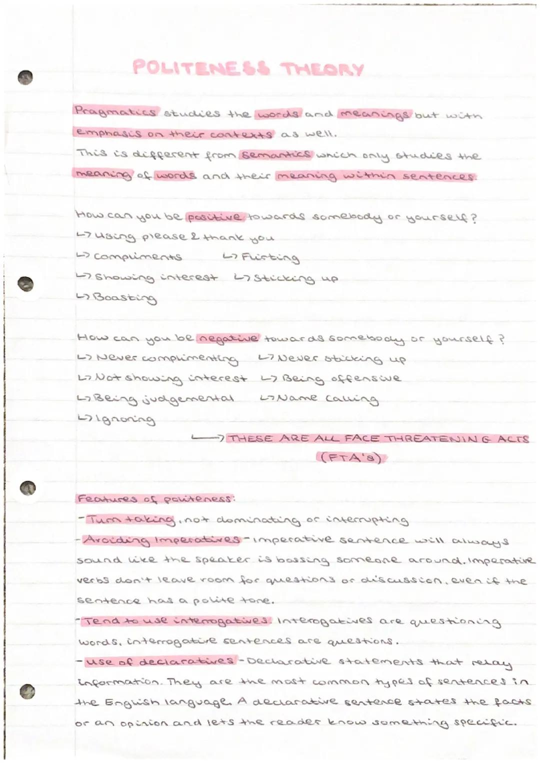 POLITENESS THEORY
Pragmatics studies the words and meanings but with
emphasis on their contexts as well.
This is different from Semantics wh