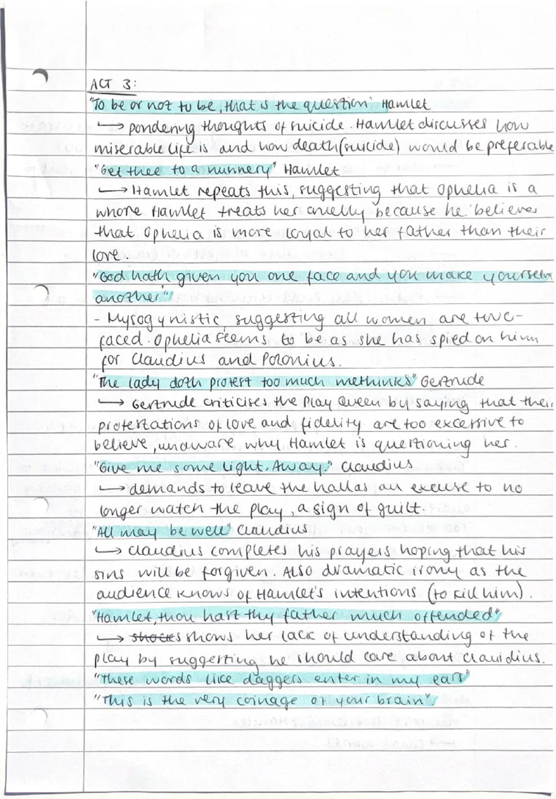 HAMLET REVISION

ACT 1:
"How now Horatio? You tremble and look pale!
"To our valiant brother. [...] Now for ourselves"

claudius about the d