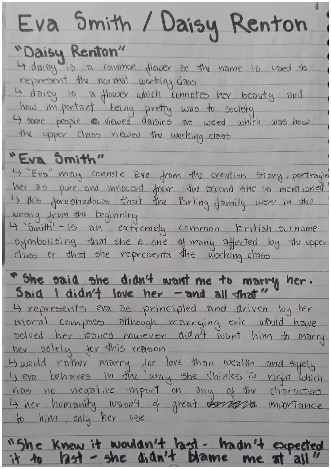 eva smith notes 