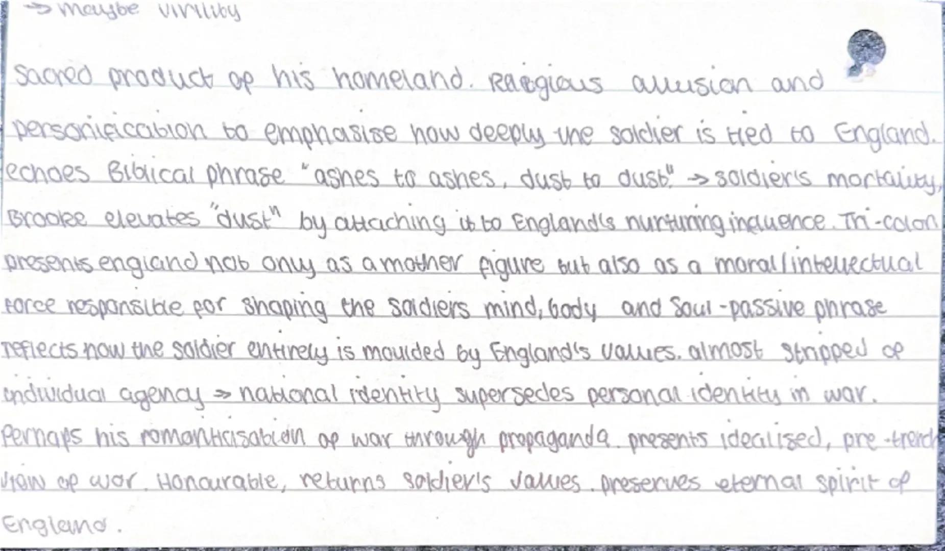 ## THE SOLDIER

Alu-before wiwi started-Brooke was inspired by romantics-poem was initiany caved the
recruit. At the time it was written it 