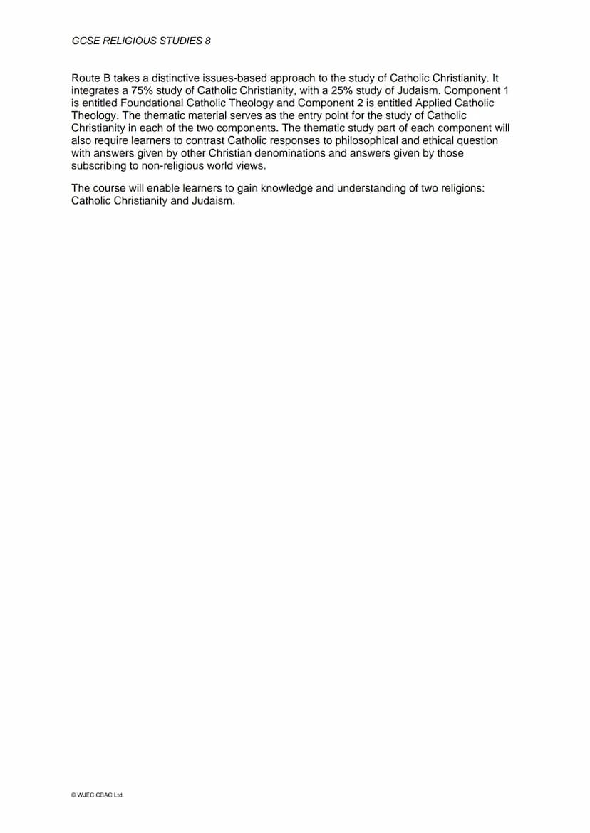 GCSE
eduqas
Part of WJEC
WJEC Eduqas GCSE in
RELIGIOUS STUDIES
ACCREDITED BY OFQUAL
SPECIFICATION
Teaching from 2016
For award from 2018
Ver