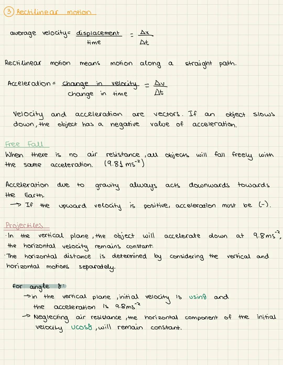 Forces, energy, rectilinear motion