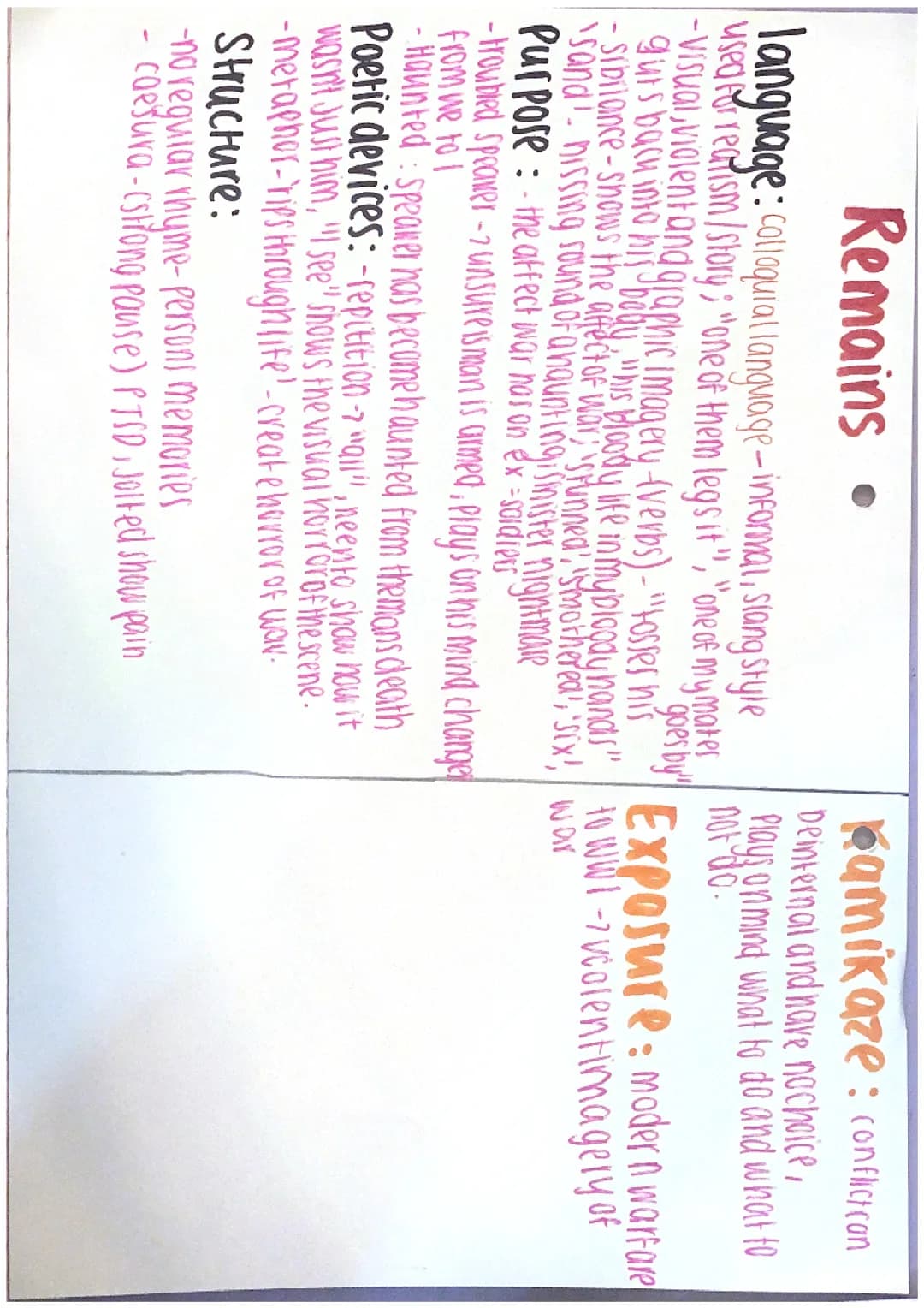 ENGLISH LITERATURE- POWER AND CONFLICT POEMS