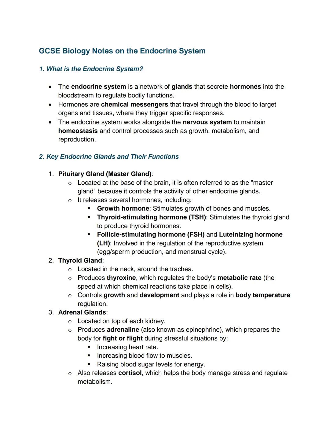 The Endocrine system