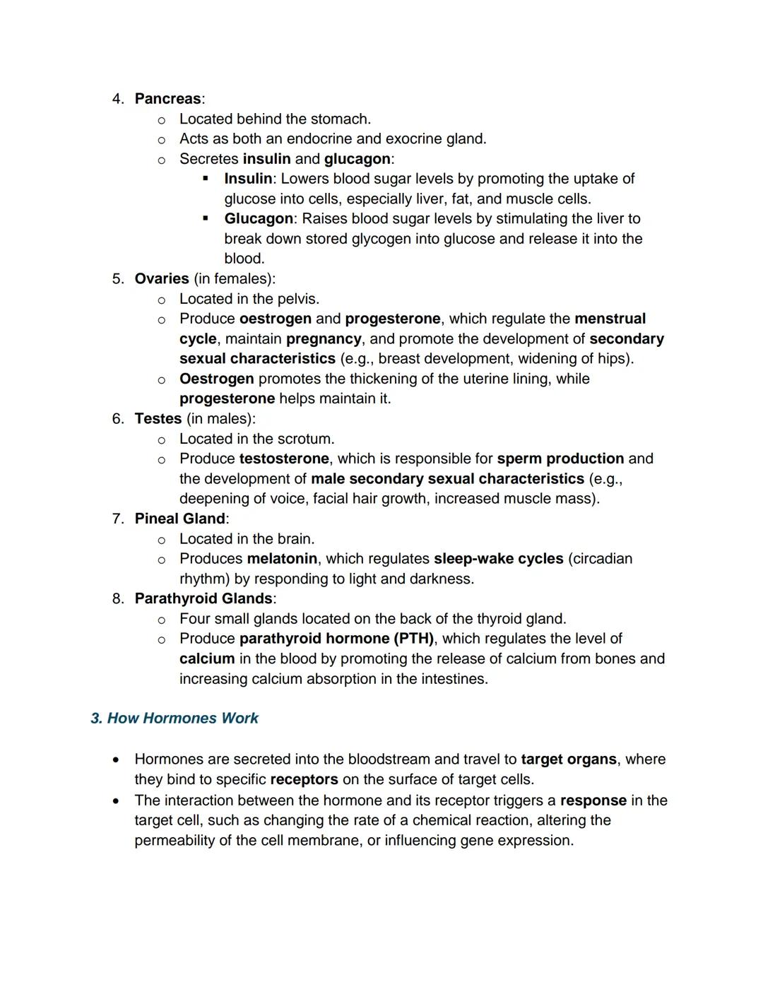 # GCSE Biology Notes on the Endocrine System

1. What is the Endocrine System?

- The endocrine system is a network of glands that secrete h