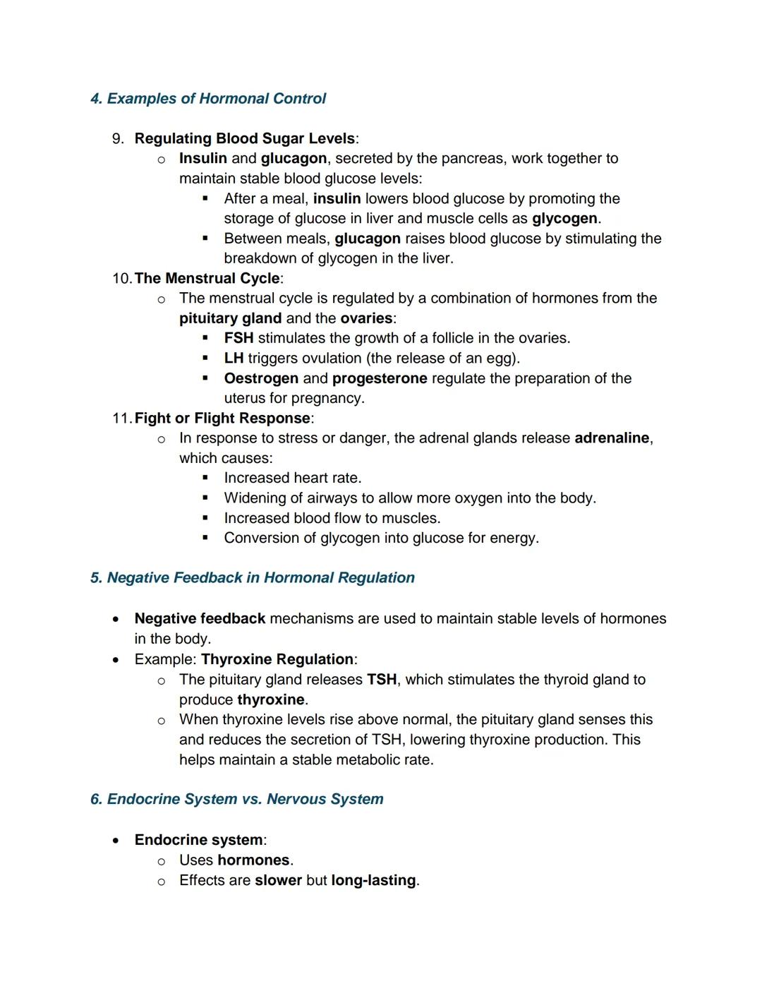# GCSE Biology Notes on the Endocrine System

1. What is the Endocrine System?

- The endocrine system is a network of glands that secrete h